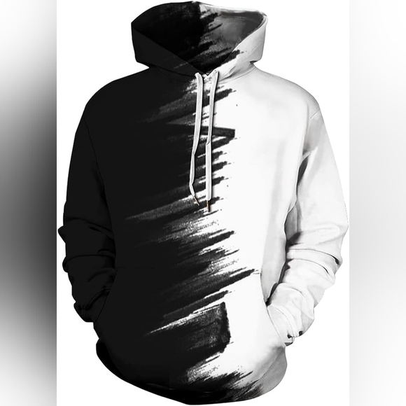 New Men's Graphic Drawstring Hoodie Sweater Multiple Sizes - Picture 1 of 5